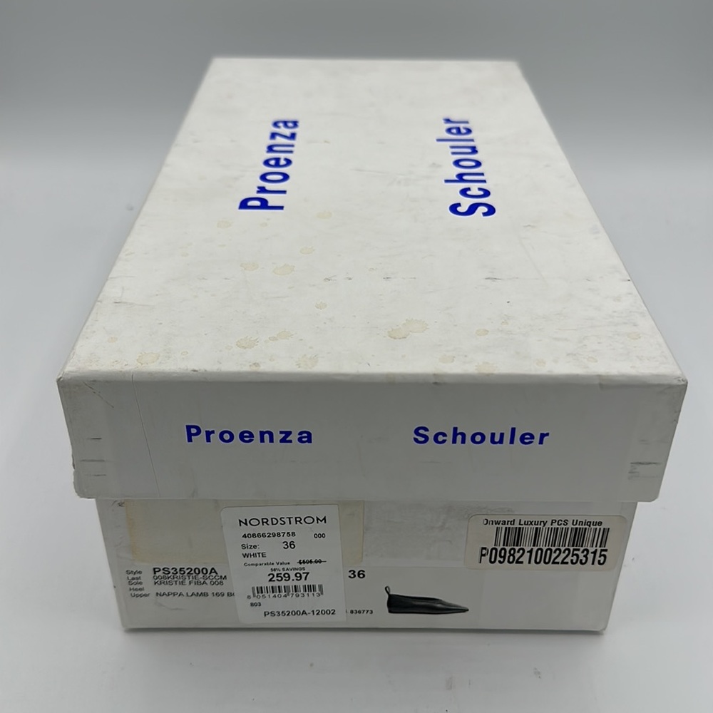 Proenza Schouler Kristie White Leather Flats Size 36 EU / 6 US NIB - Picture 7 of 7